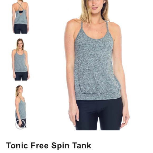 Tonic free spin tank top yoga tank shirt open back - Picture 1 of 6